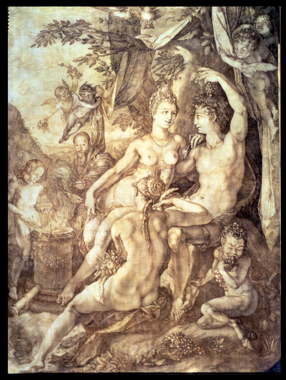 Bacchus, Venus und Ceres, ca. 1606 von Hendrik Goltzius