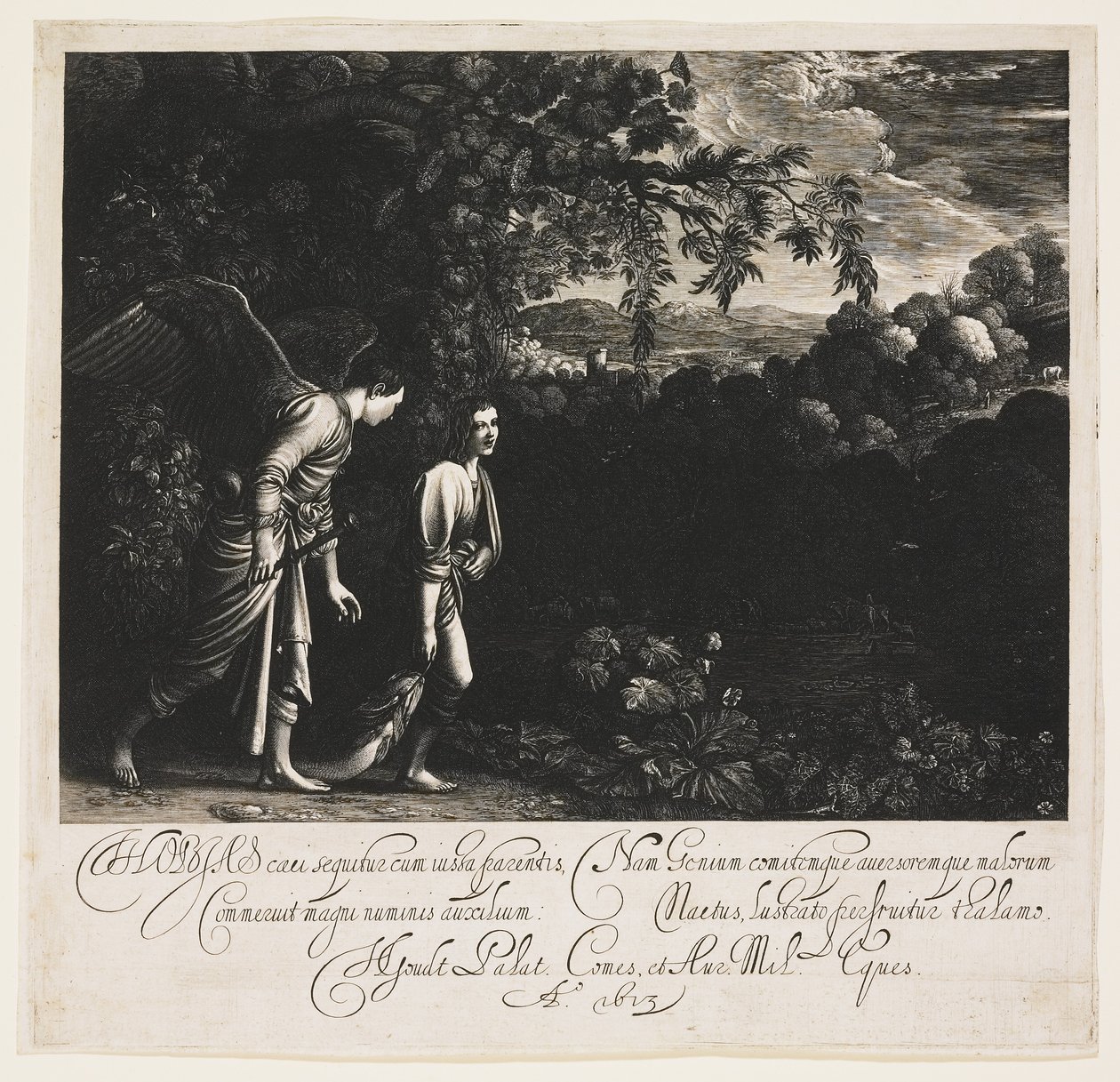 Tobias und der Engel, 1613 von Hendrik Goudt