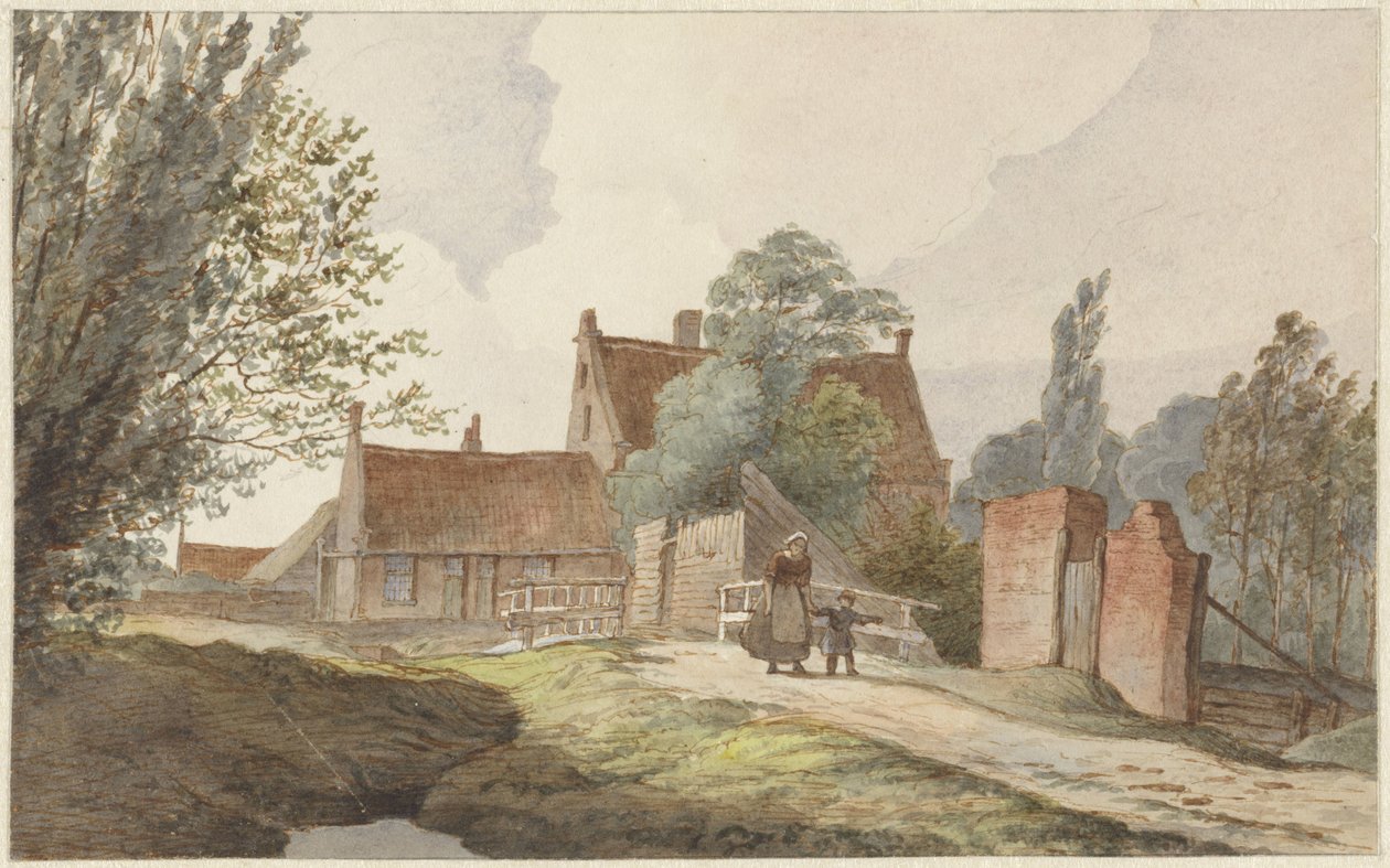 Häuser entlang eines Weges bei Amsterdam von Hendrik Abraham Klinkhamer