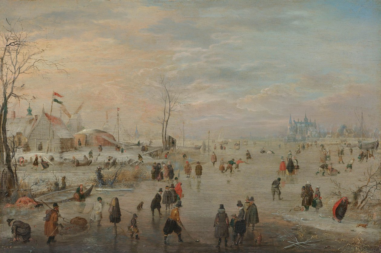 Genießen des Eises, ca. 1615-20 von Hendrik Avercamp