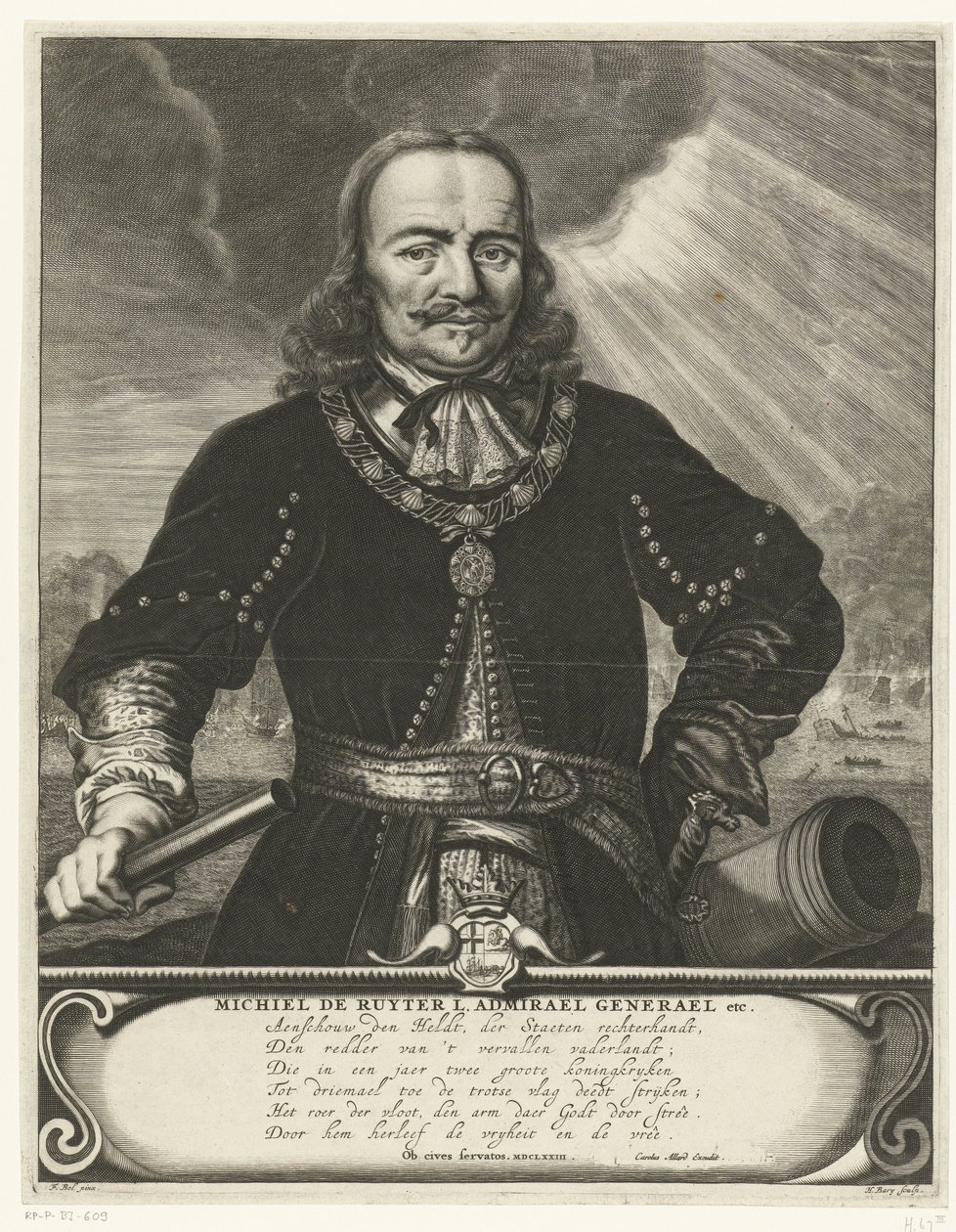 Porträt von Michiel Adriaansz. de Ruyter von Hendrik Bary