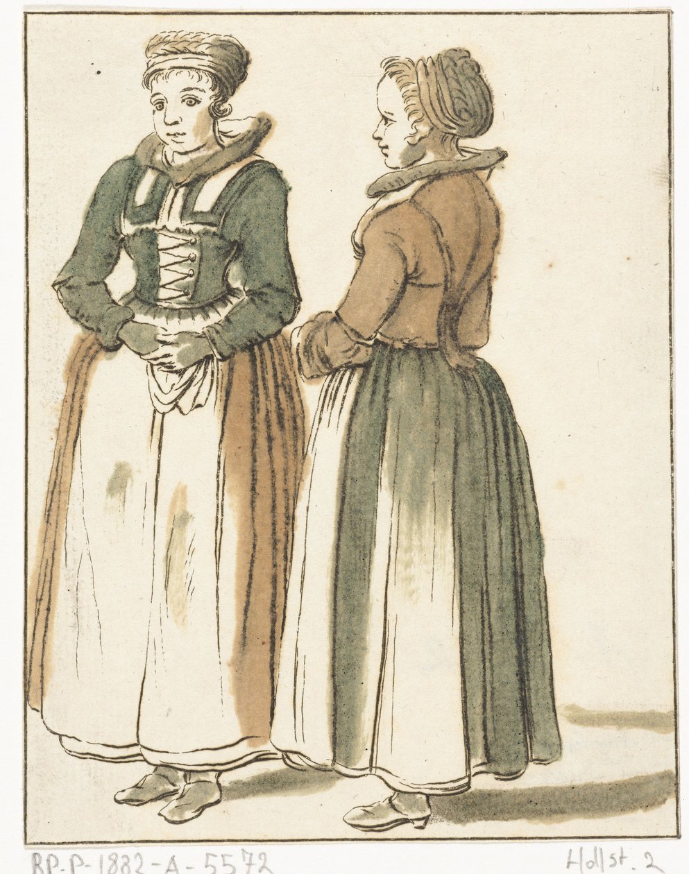 Zwei stehende Frauen von Hendrik Busserus