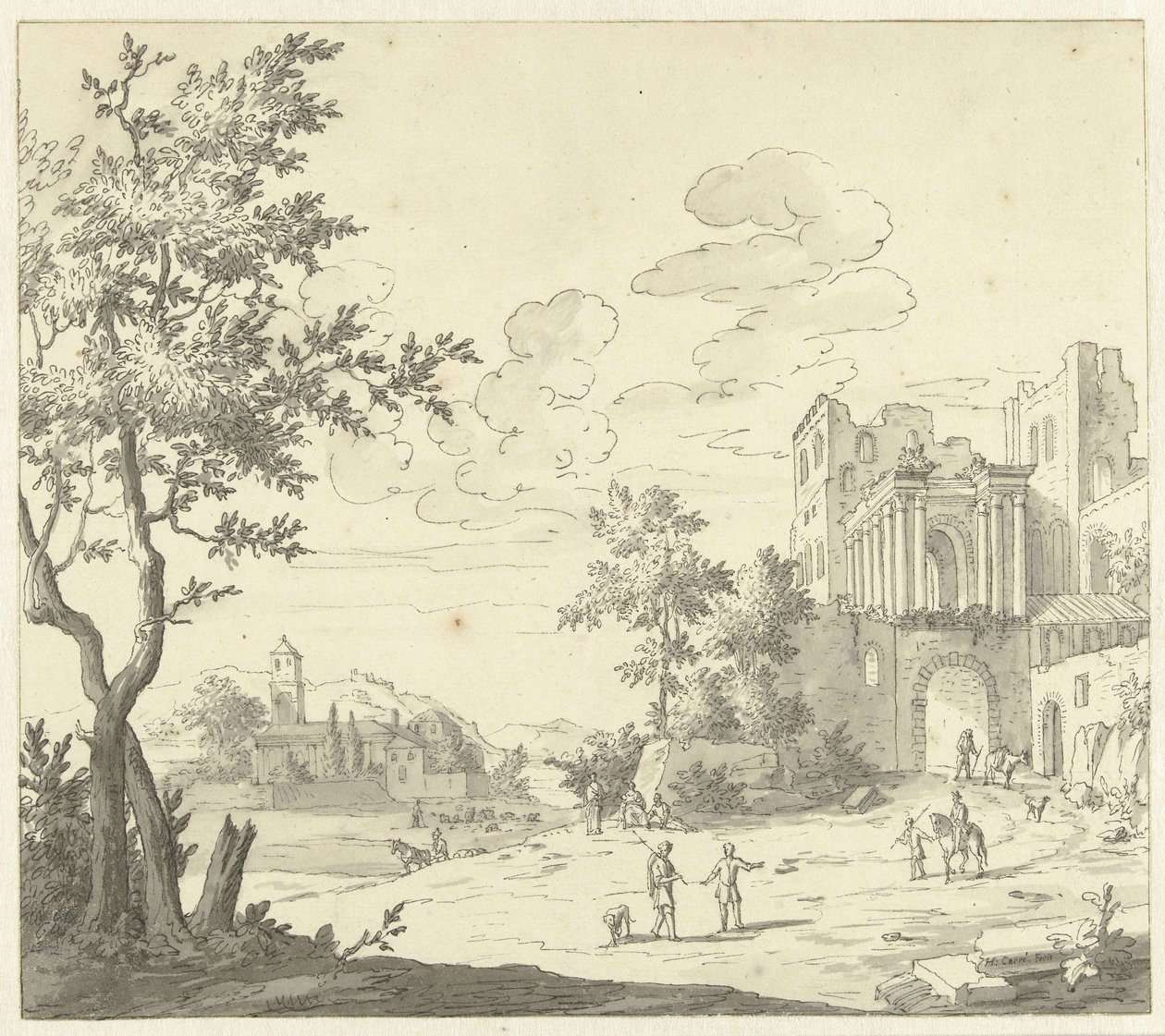 Italienische Landschaft mit Ruine von Hendrik Carré (II)