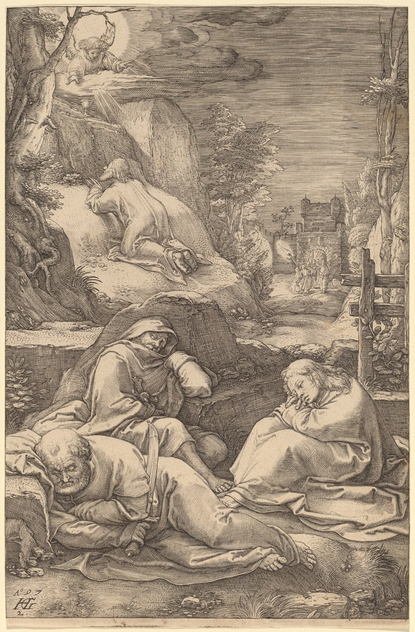 Christus am Ölberg von Hendrik Goltzius