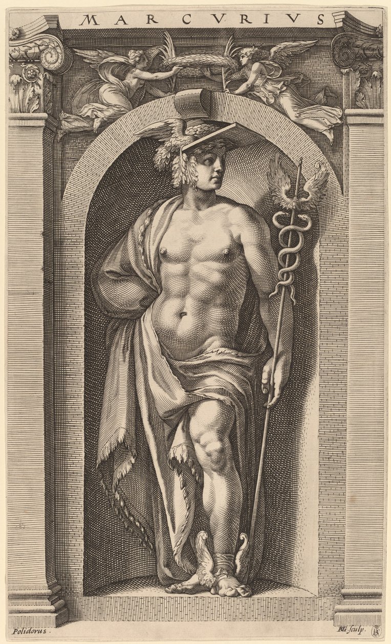 Merkur von Hendrik Goltzius after Polidoro da Caravaggio