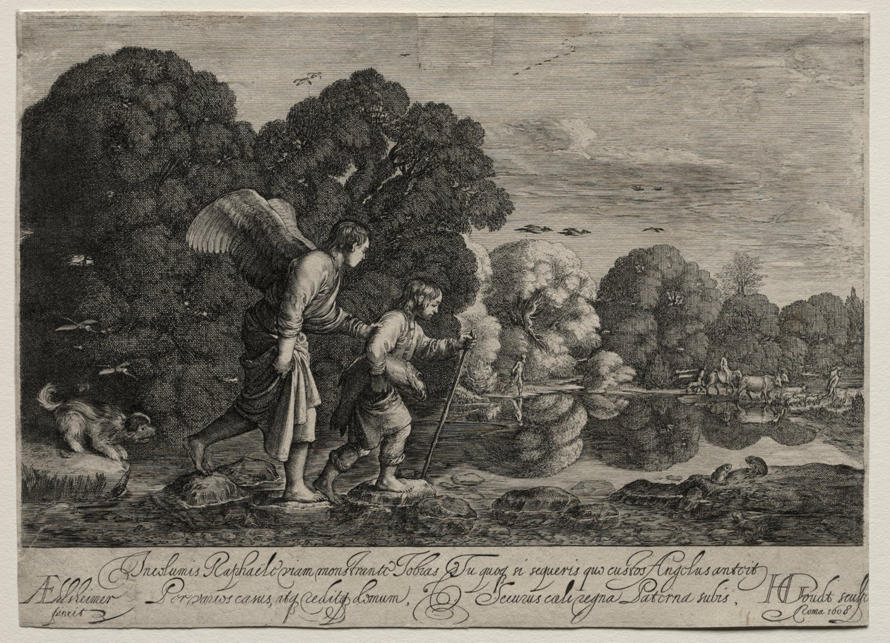 Tobias und der Engel (kleine Platte) von Hendrik Goudt