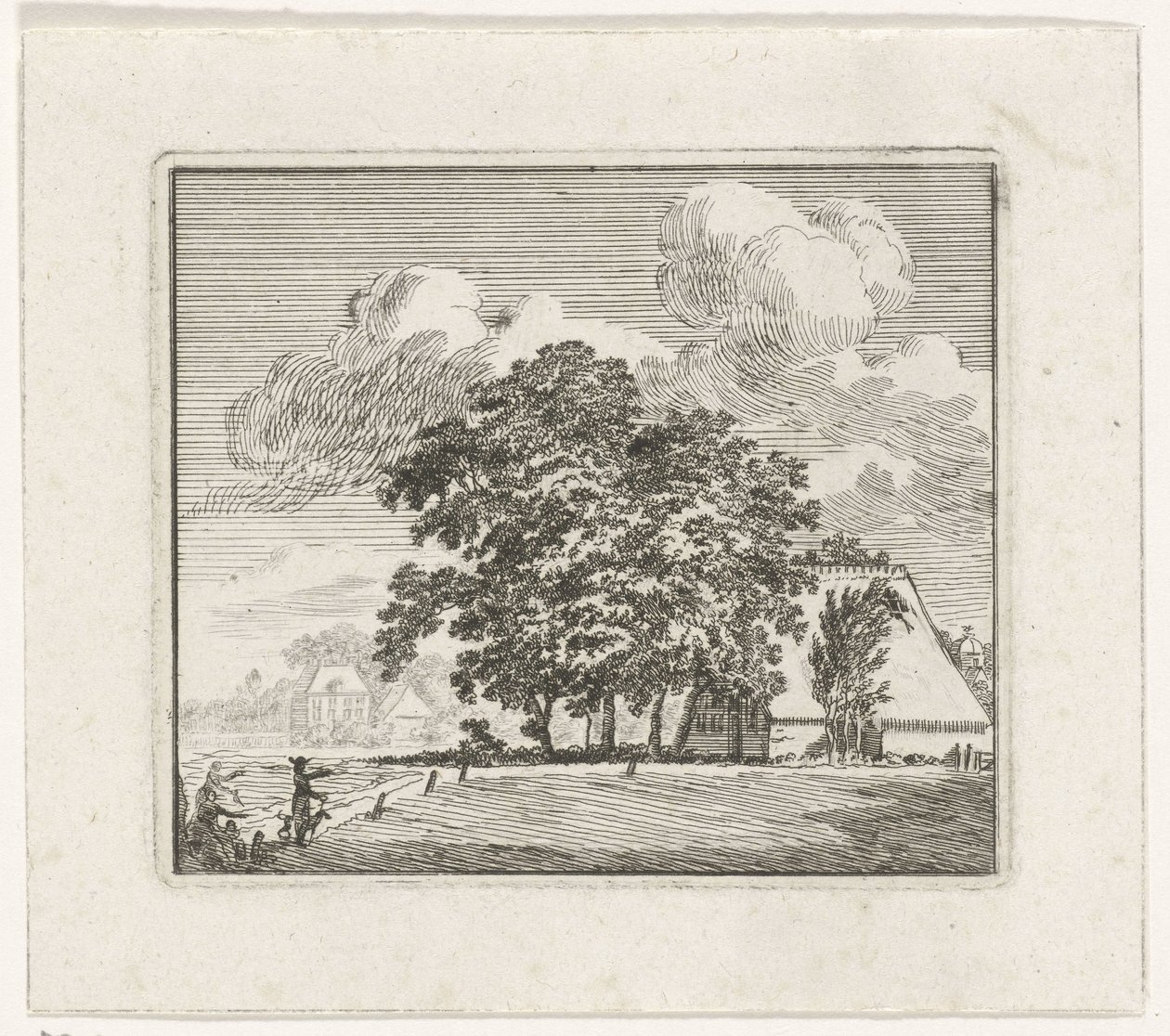 Bauernhof in einer Landschaft von Hendrik Hoogers