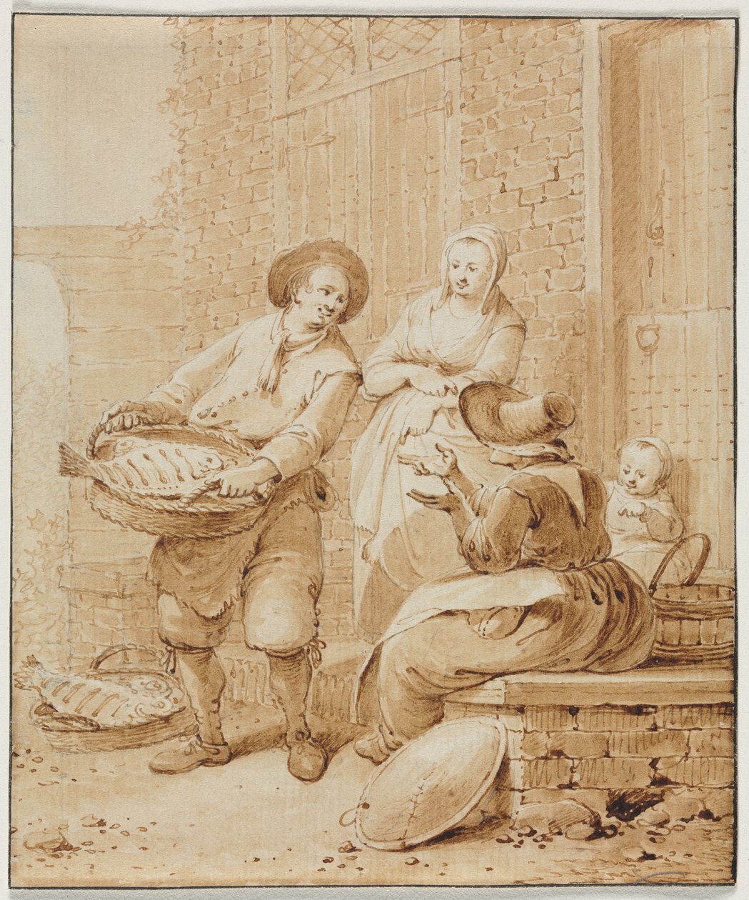 Der Fischhändler, zweite Hälfte des 18. Jahrhunderts von Hendrik Meijer
