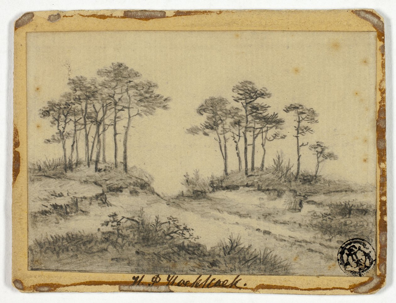 Pfad durch Bäume von Hendrik Pieter Koekkoek