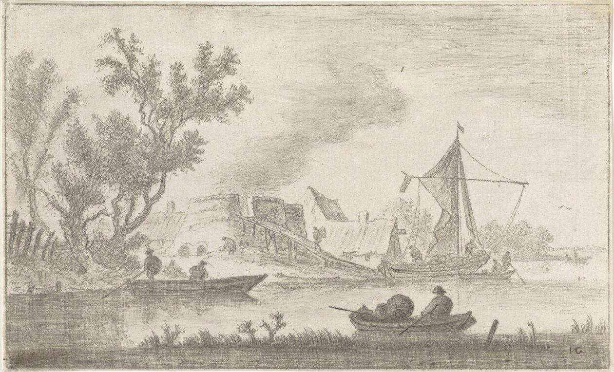 Flussansicht mit Kalköfen von Hendrik Spilman