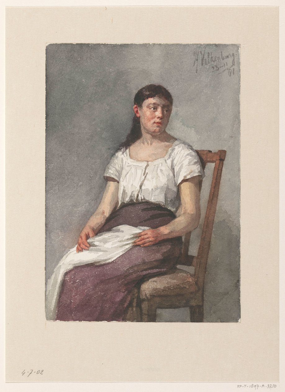 Sitzendes Mädchen von Hendrik Valkenburg