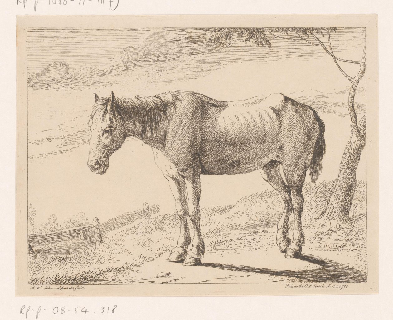 Pferd (Verschiedene Tiere) von Hendrik Willem Schweickhardt