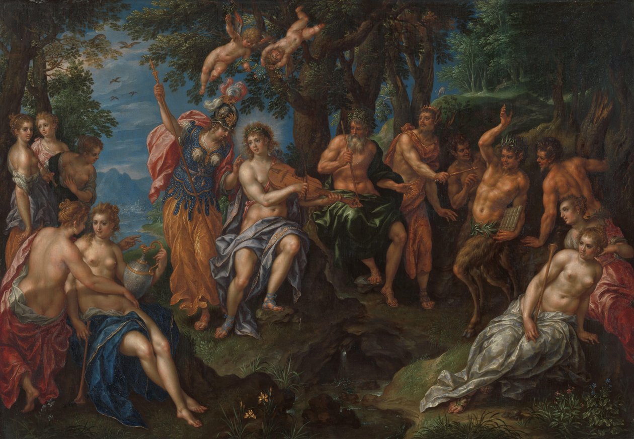 Der Wettstreit zwischen Apollo und Pan von Hendrik de Clerck