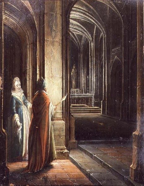 Figuren in einer Kirche von Hendrik the Younger Steenwyck