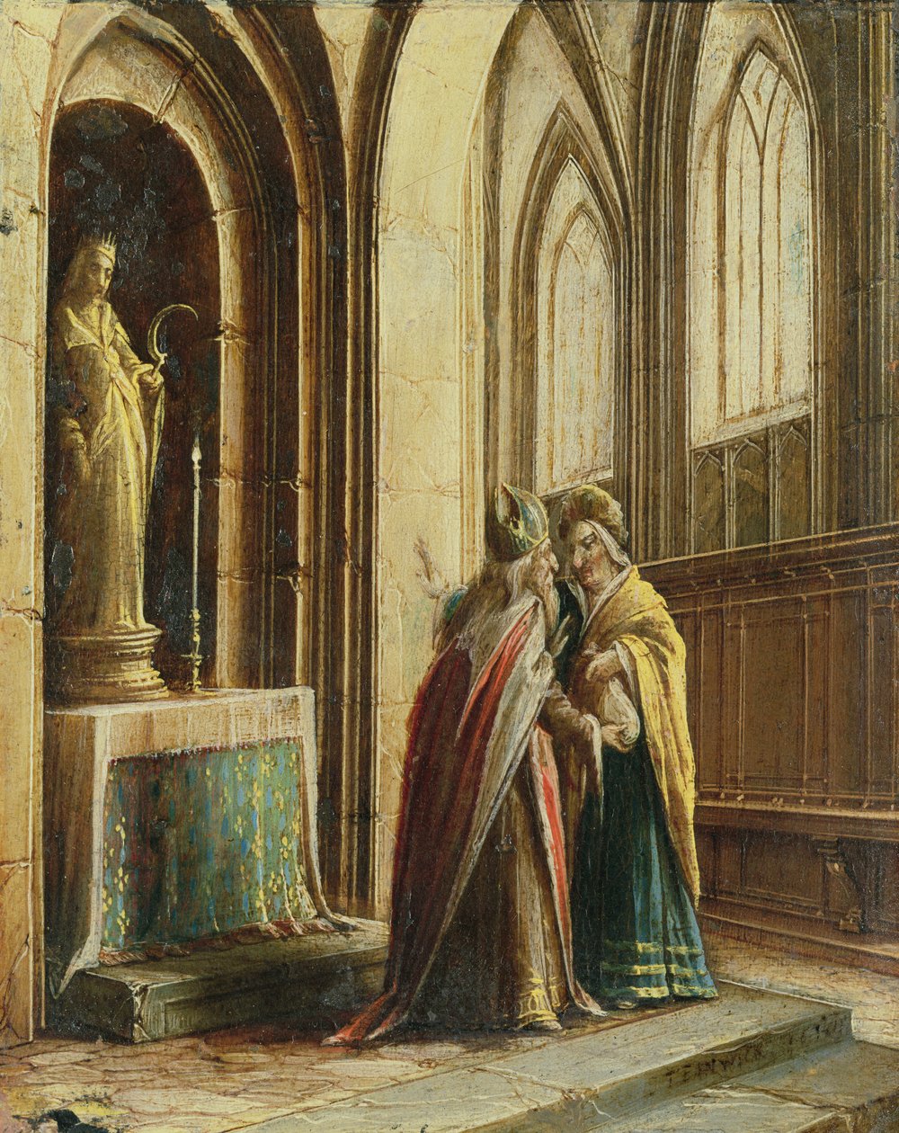 Zwei Figuren in einer Kirche von Hendrik the Younger Steenwyck
