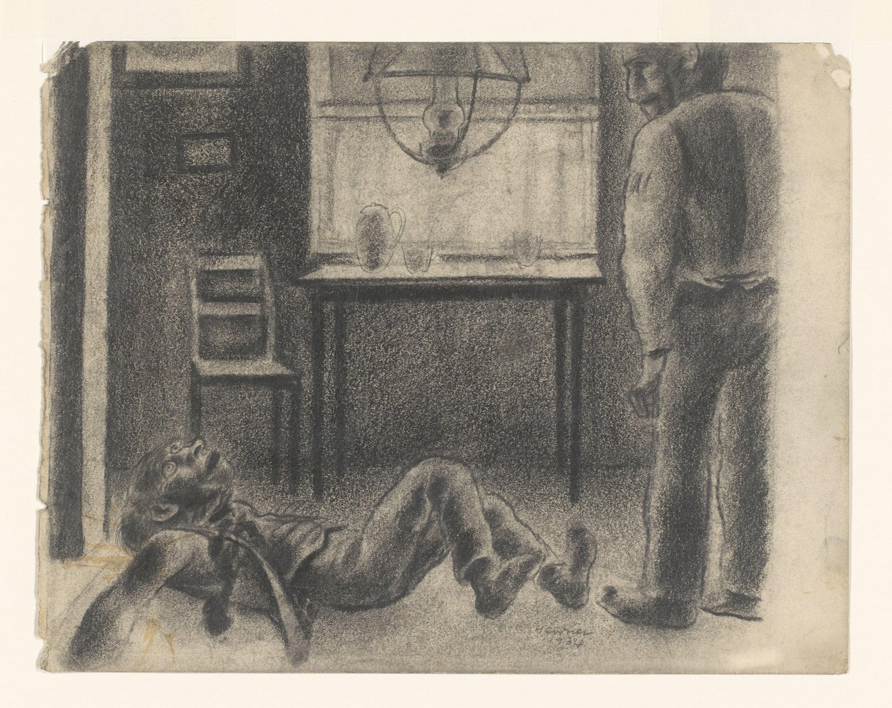 Interieurszene von Henk Henriët (signed by artist)