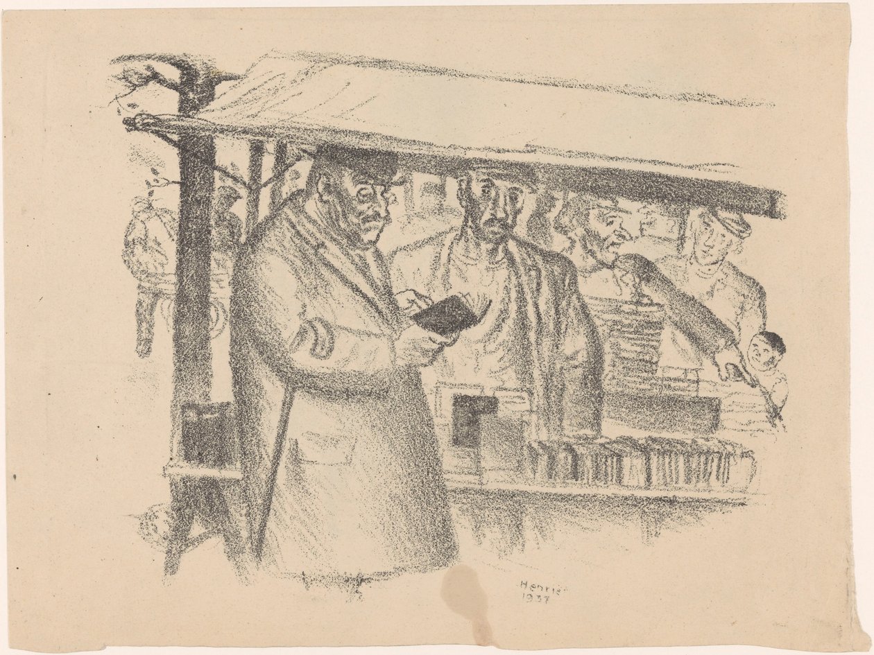 Bücherstand auf einem Markt von Henk Henriët