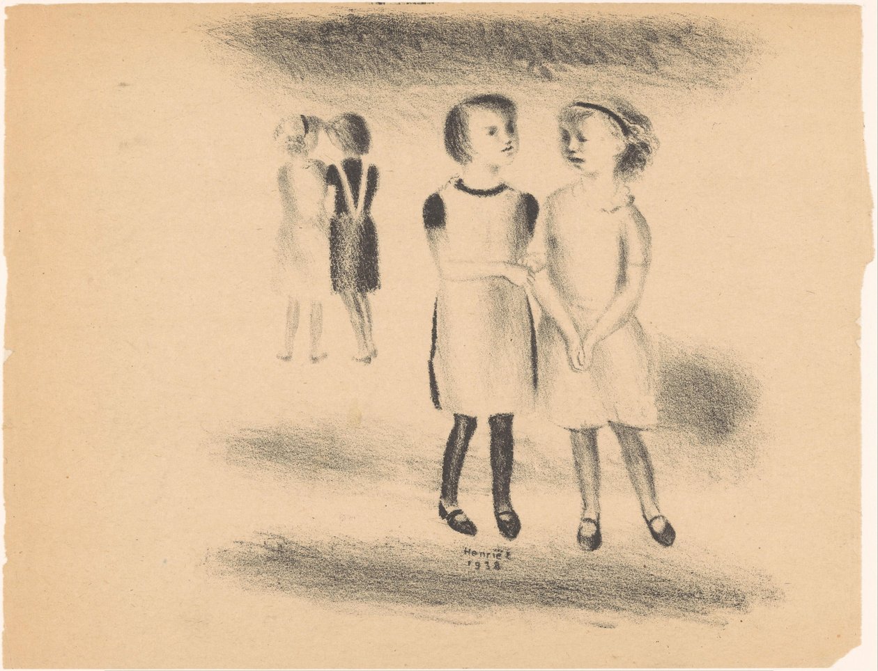 Mädchen auf der Straße von Henk Henriët