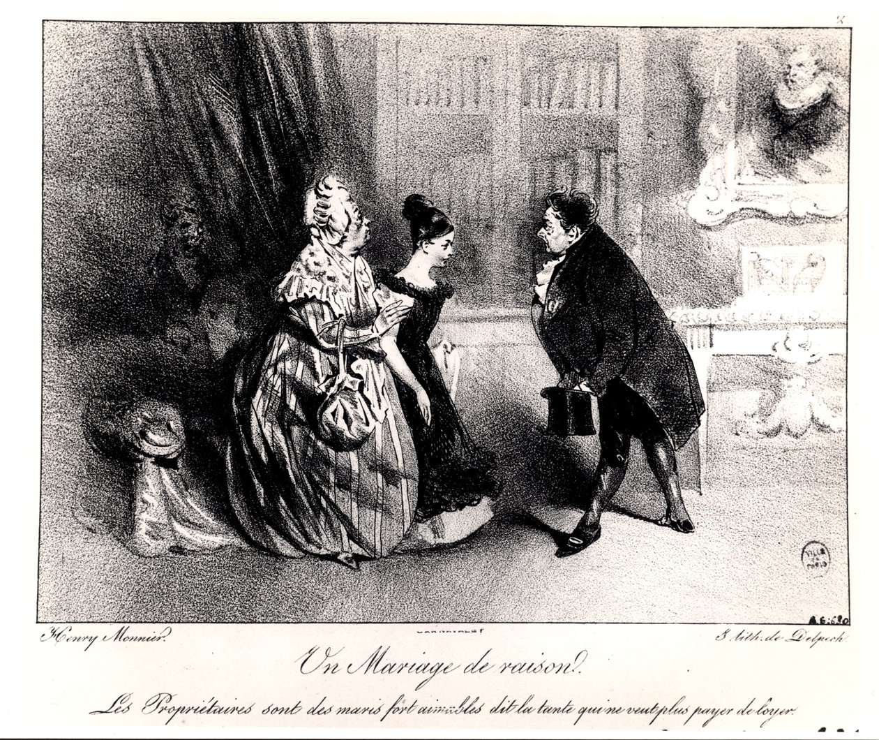 Eine Zweckehe, ca. 1840 von Henri Bonaventure Monnier