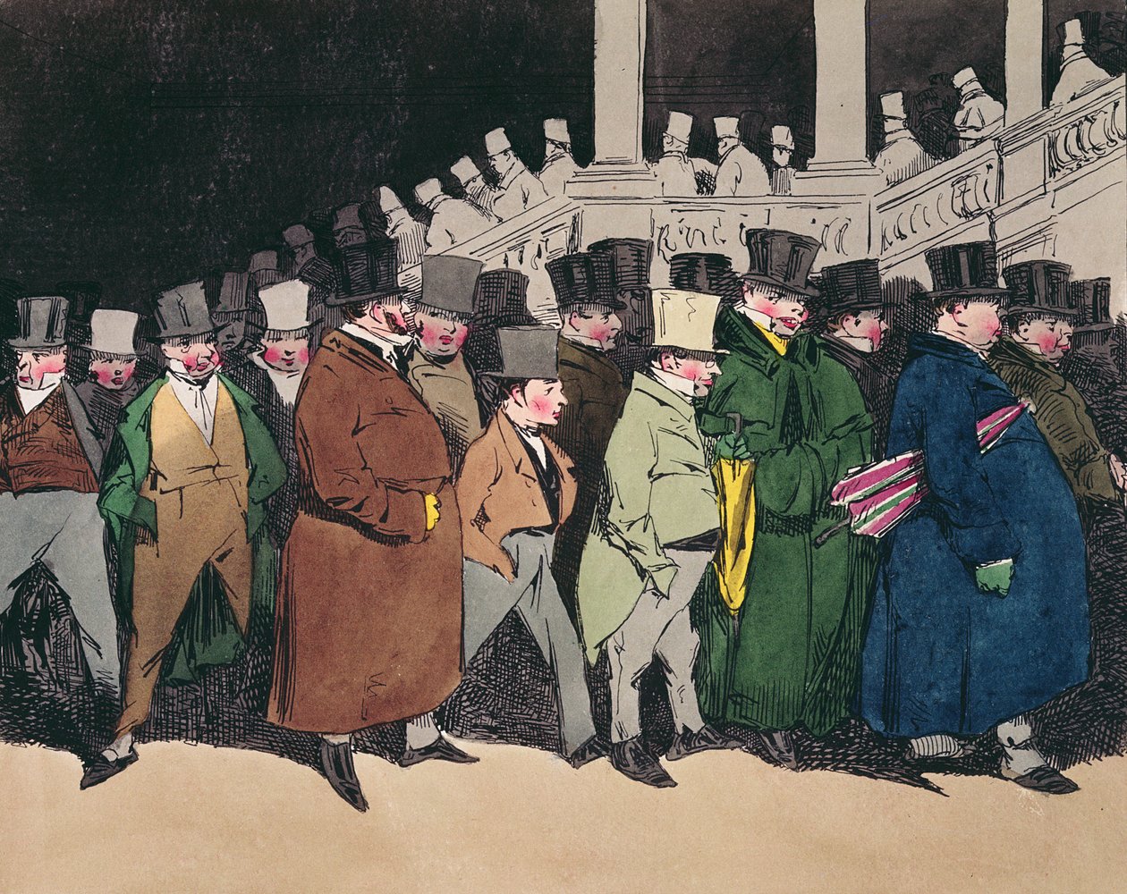 Verlassen des Büros um 4 Uhr, ca. 1830 von Henri Bonaventure Monnier