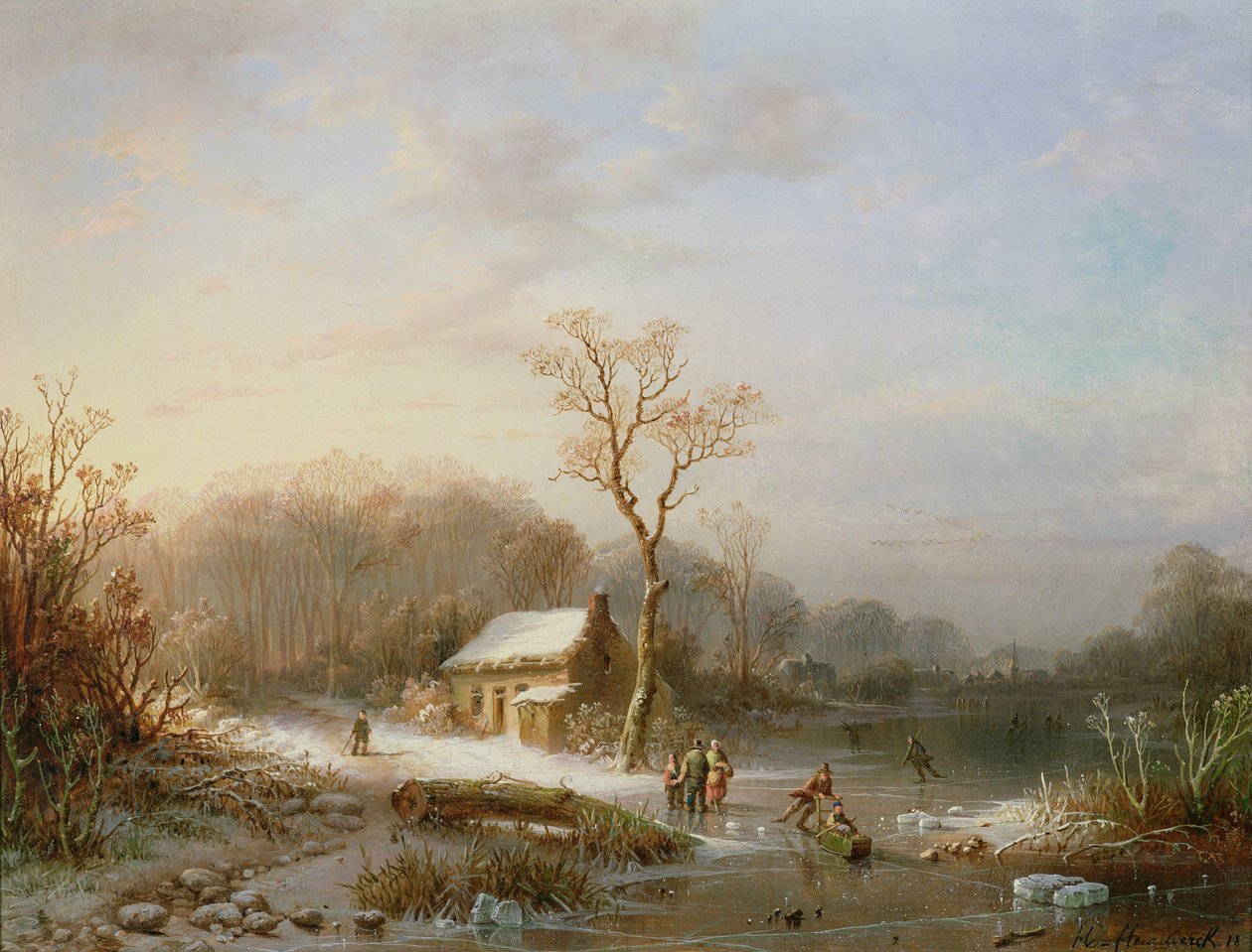 Schlittenszene, 19. Jahrhundert von Henri Cleenewerck