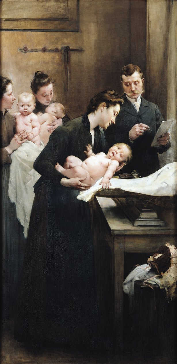Der Tropfen Milch in Belleville: Dr. Variots Praxis, Die Wiegesitzung, 1903 von Henri Jules Jean Geoffroy