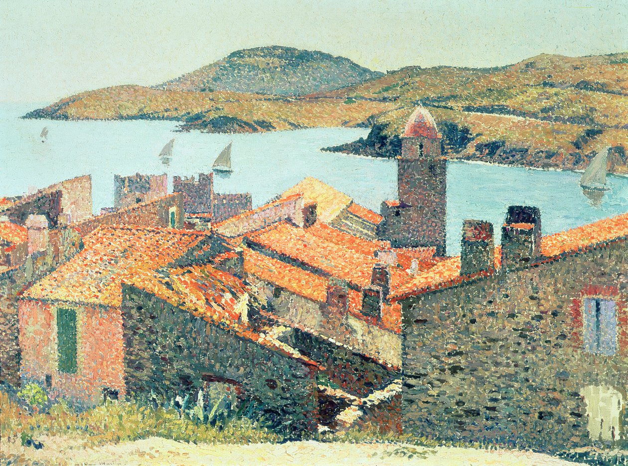 Rote Dächer in Collioure von Henri Martin