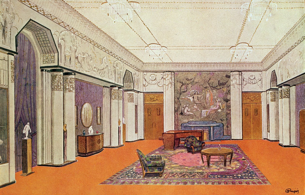 Salon für einen Botschafter, Projekt für die Exposition des Arts Decoratifs 1925, entworfen vom Künstler von Henri Rapin
