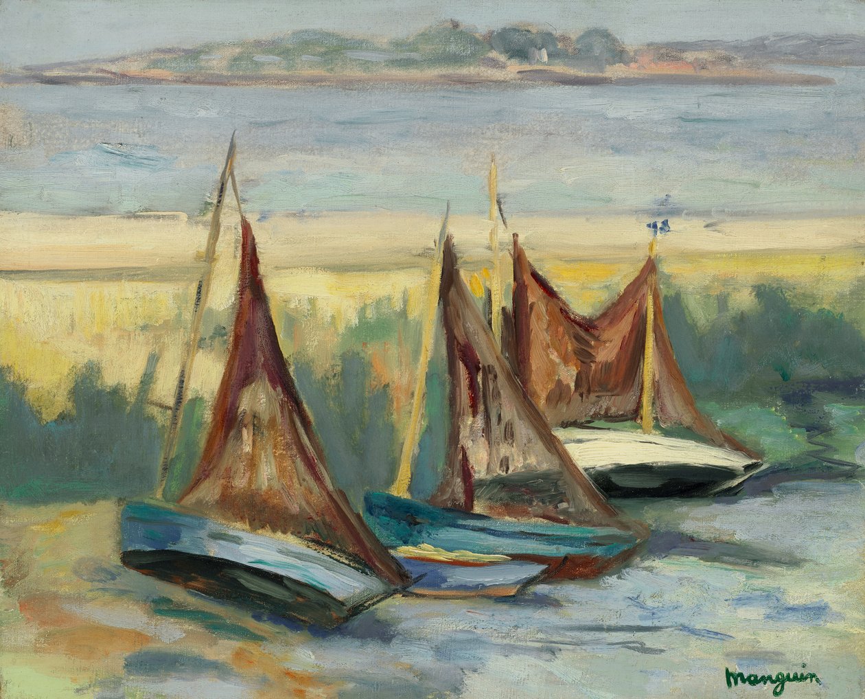 Segelboote bei Ebbe von Henri Charles Manguin