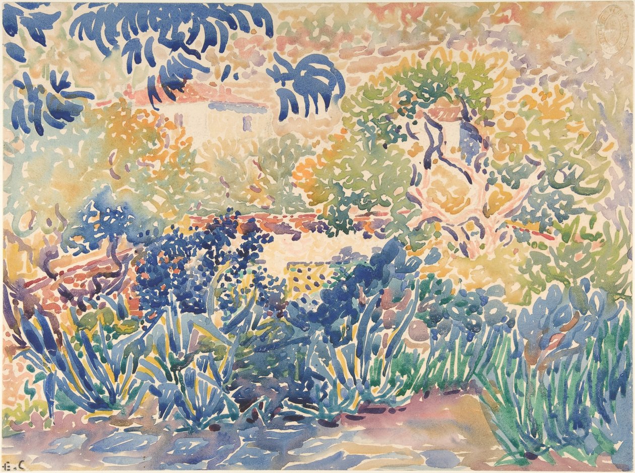 Der Garten des Künstlers in Saint-Clair, 1904-5 von Henri Edmond Cross