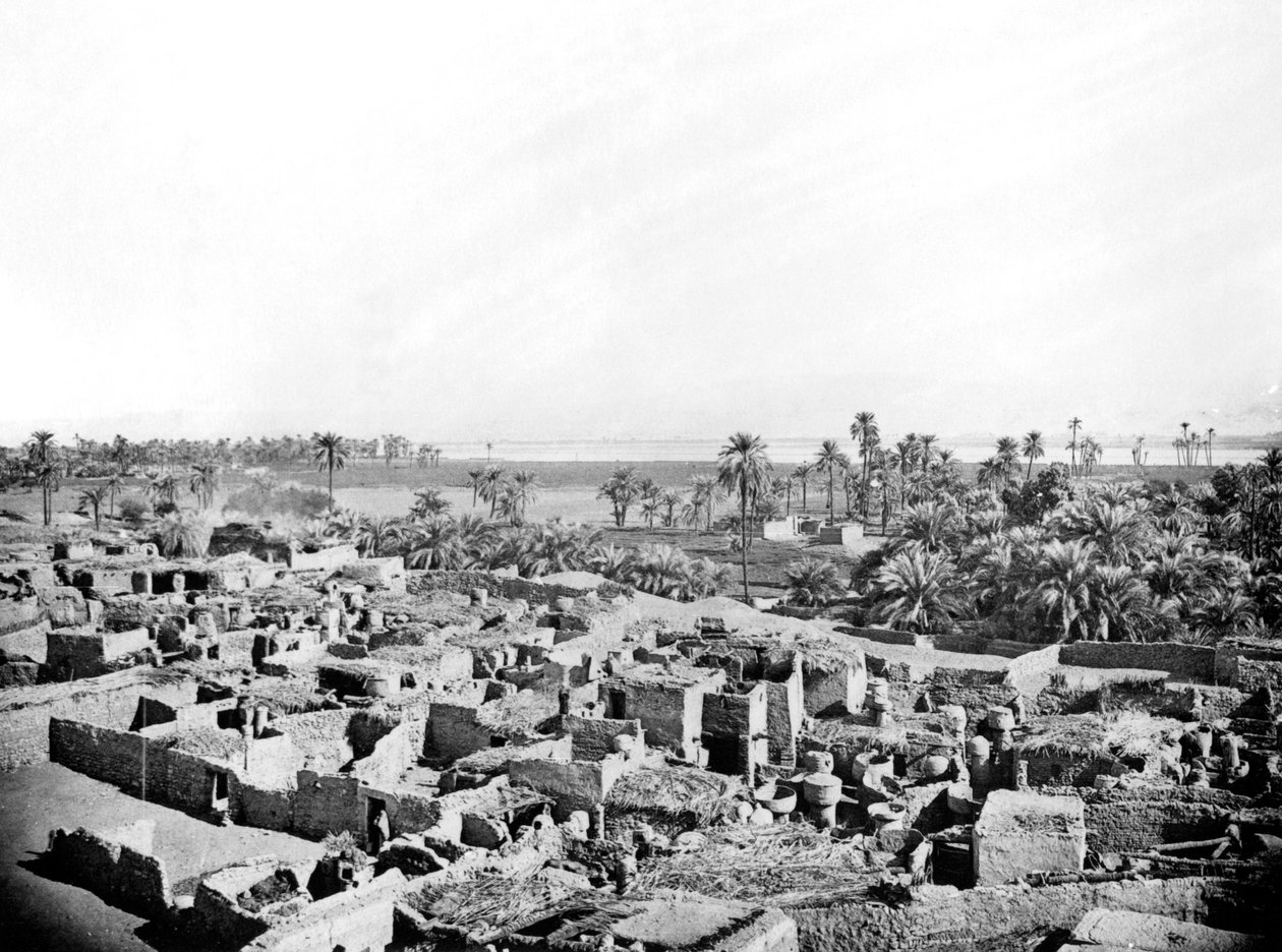 Dorf bei Karnak, Nubien, Ägypten, 1887 von Georges Henri Bechard