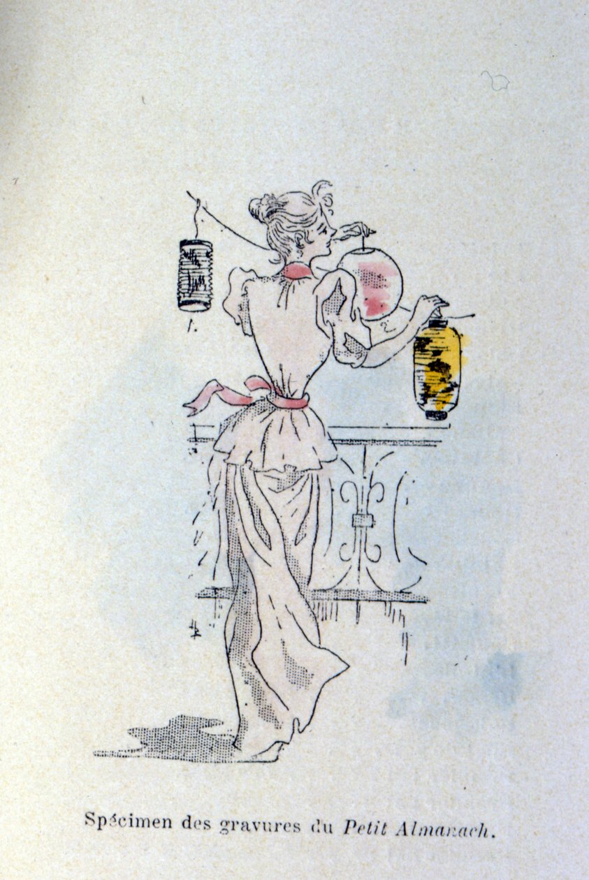 Eine Frau mit Papierlaternen von Henri Boutet