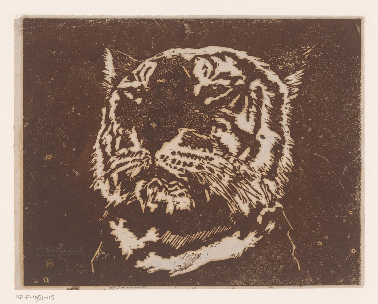 Tiger von Henri Charles Guérard (signed by artist)