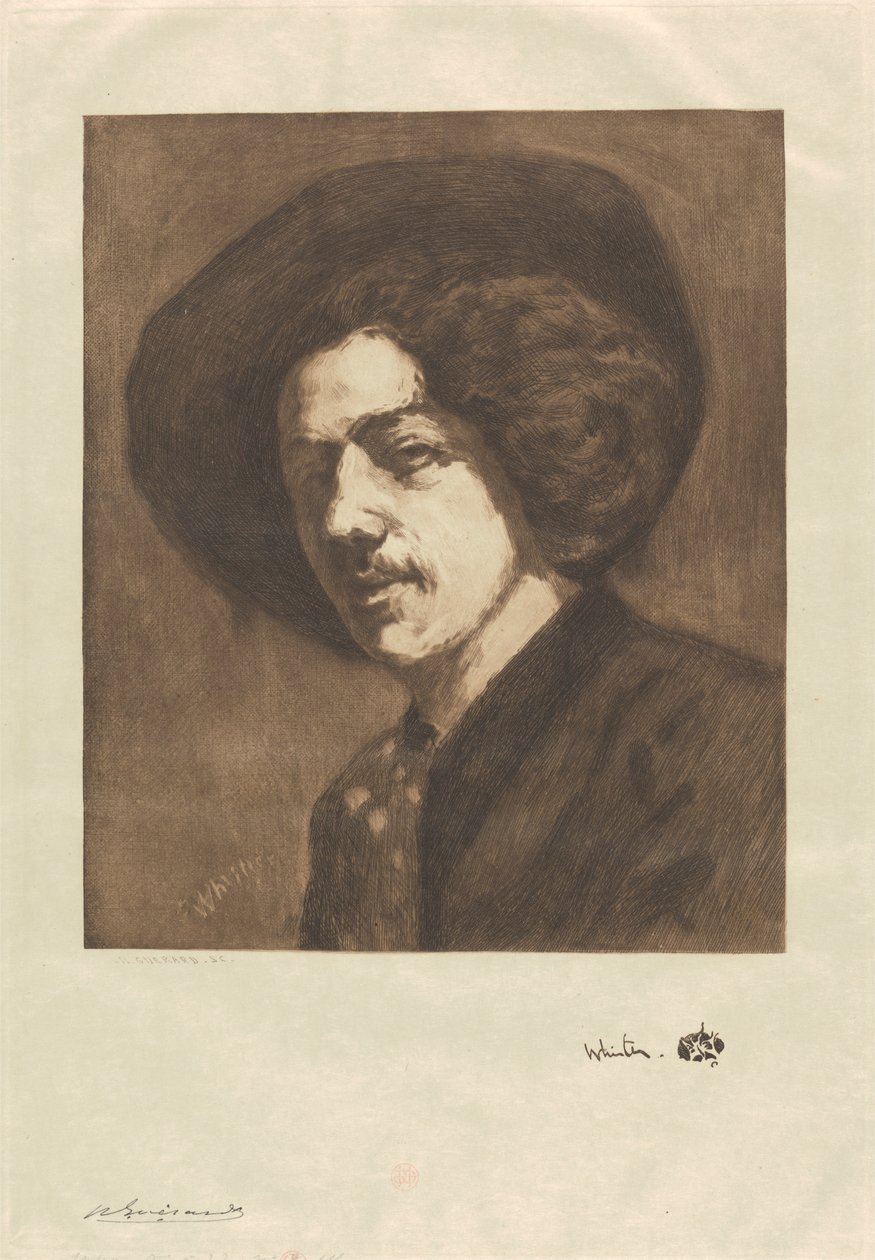 Porträt von Whistler von Henri Charles Guérard