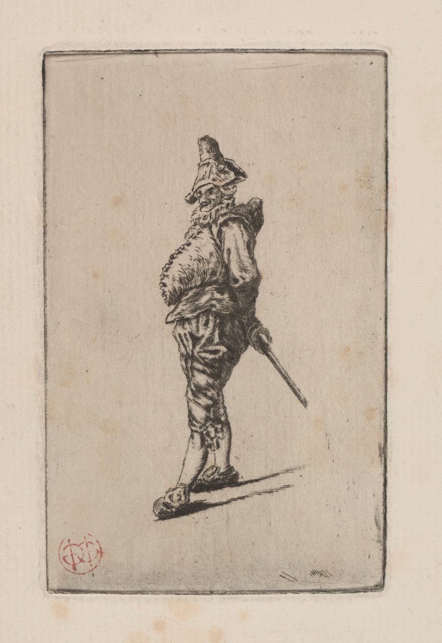 Punchinello, nach Meissonier von Henri Charles Guérard