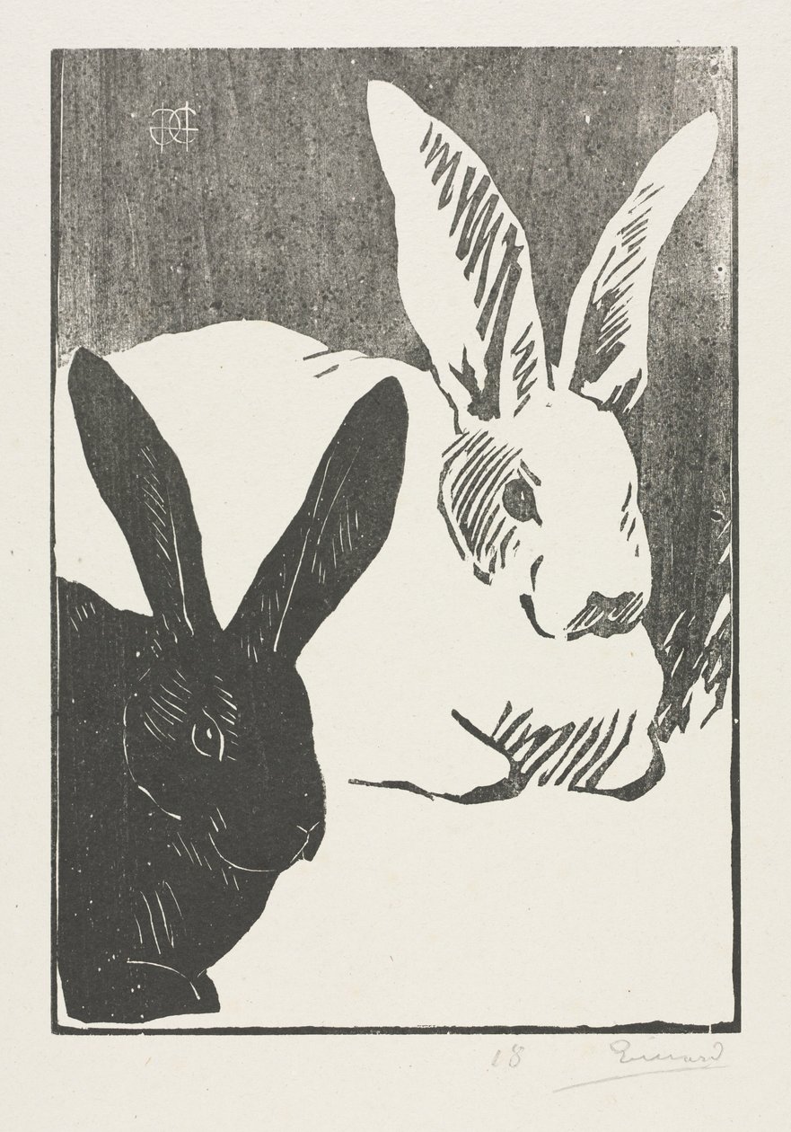 Die Kaninchen, 1893 von Henri Charles Guérard