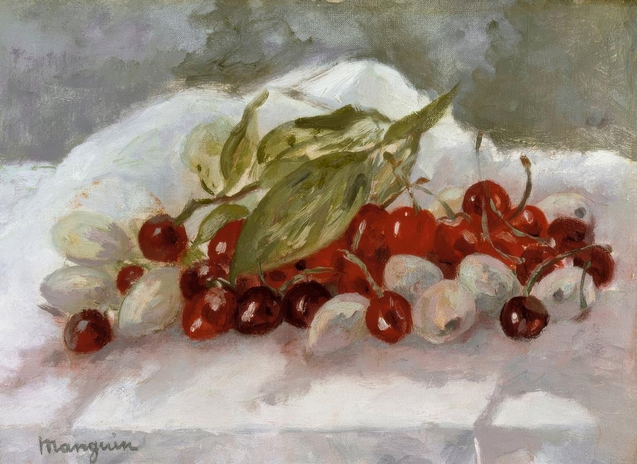 Stillleben: Kirschen und Ananas von Henri Charles Manguin