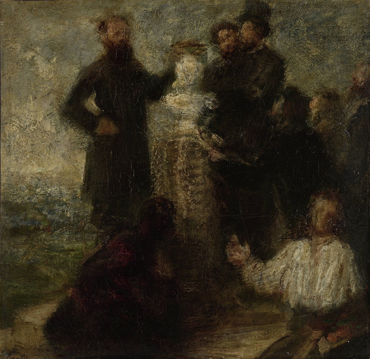 Skizze für die Hommage an Delacroix von Ignace Henri Jean Fantin Latour