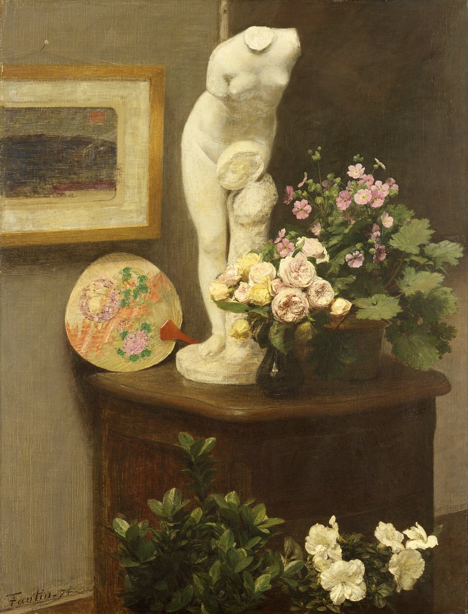 Blumen und verschiedene Objekte von Ignace Henri Jean Fantin Latour