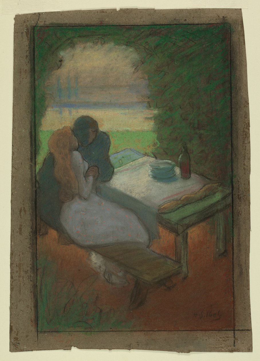 Liebende in einer Laube von Henri Gabriel Ibels