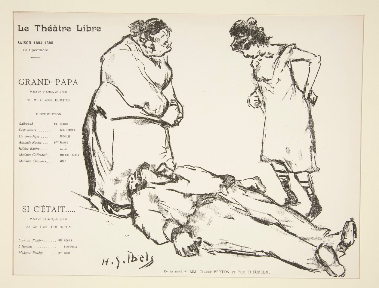 Programm des Théâtre Libre: Großvater von Henri Gabriel Ibels
