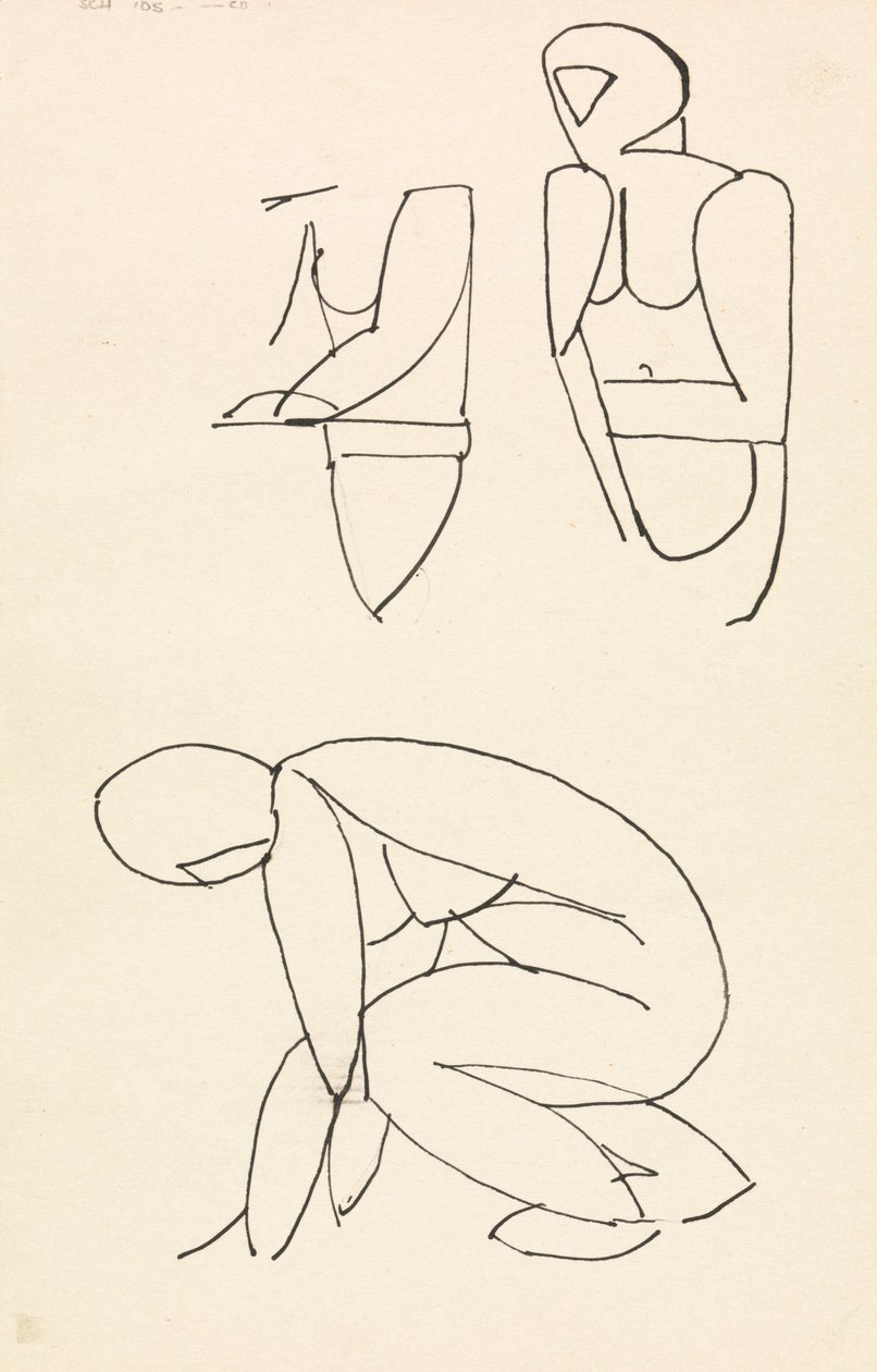 Drei Figurenstudien von Henri Gaudier Brzeska
