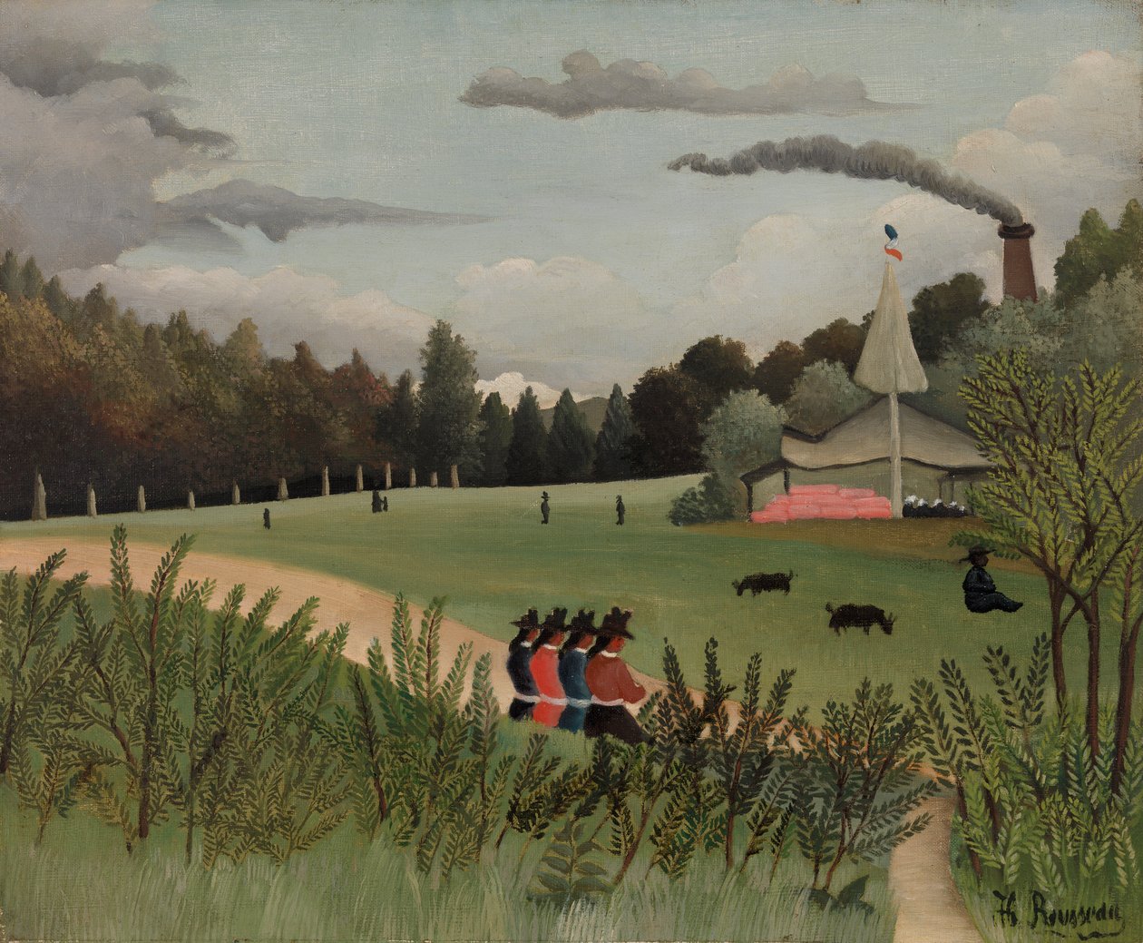 Park mit Figuren von Henri J.F. 1844 1910 Rousseau