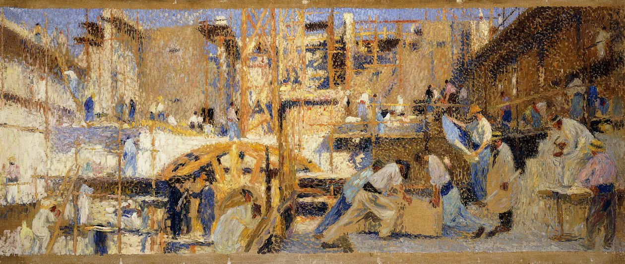 Die Arbeiter; Le Travail, 1914 von Henri Martin
