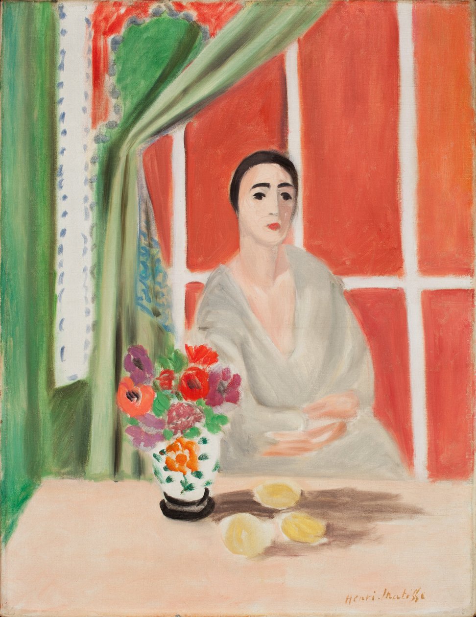 Figur am hochgezogenen Vorhang von Henri Matisse