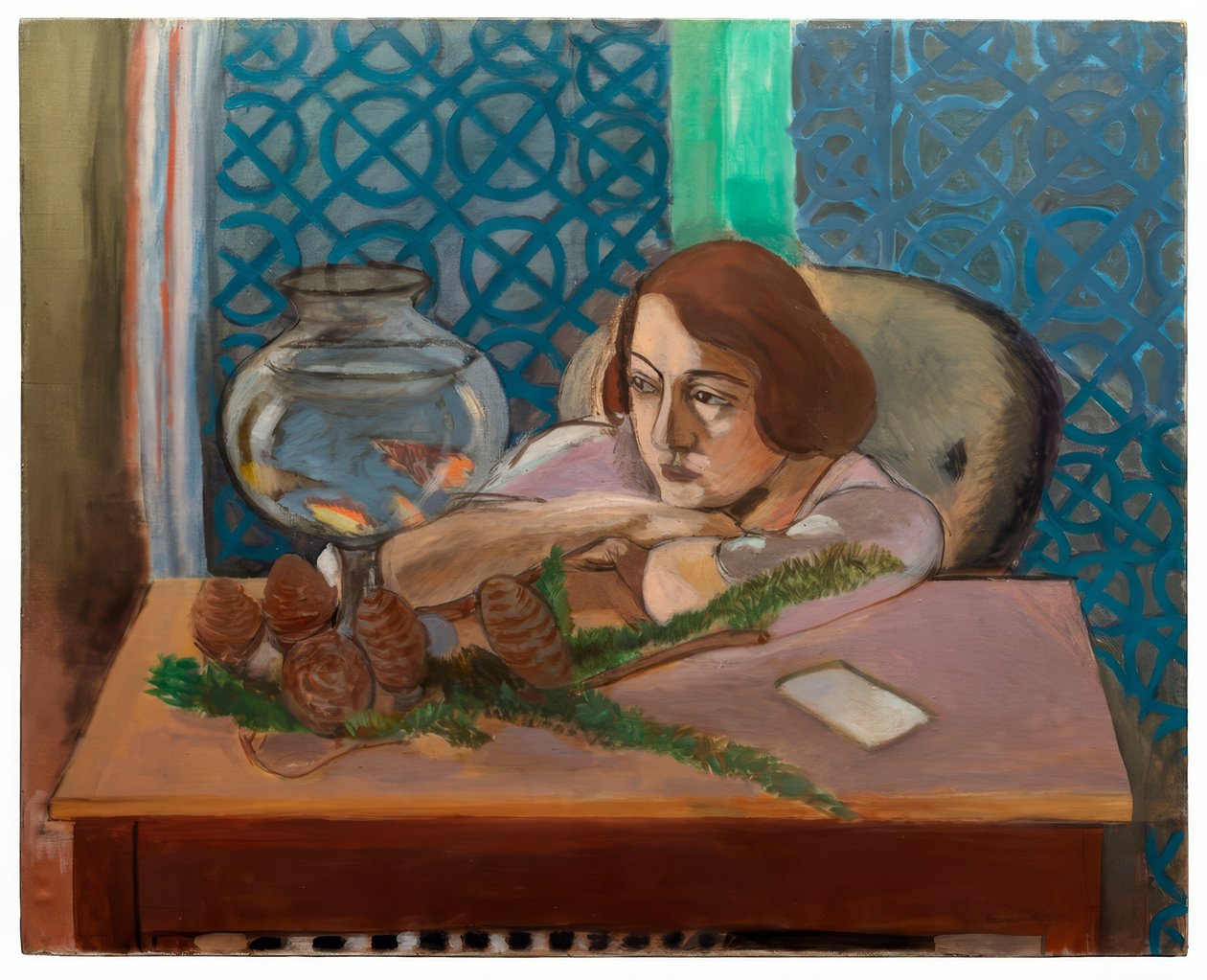 Frau vor einem Aquarium von Henri Matisse