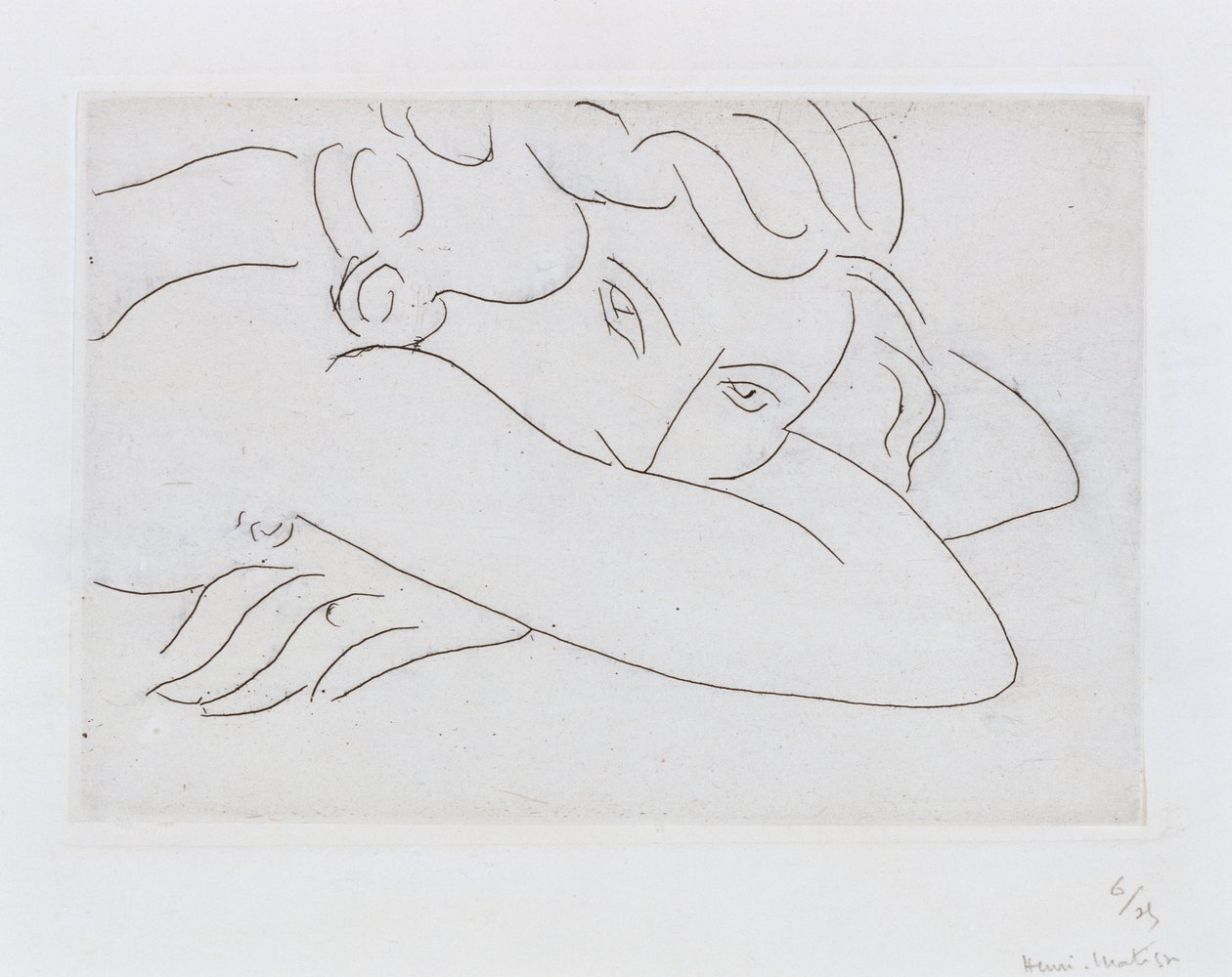 Kopf und Arme einer liegenden Nackten von Henri Matisse