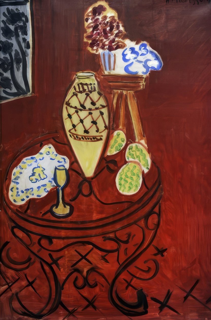 Interieur in venezianischem Rot von Henri Matisse