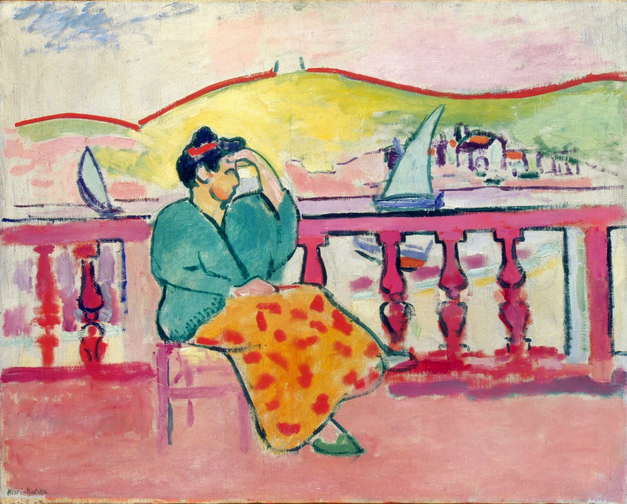 Dame auf einer Terrasse von Henri Matisse