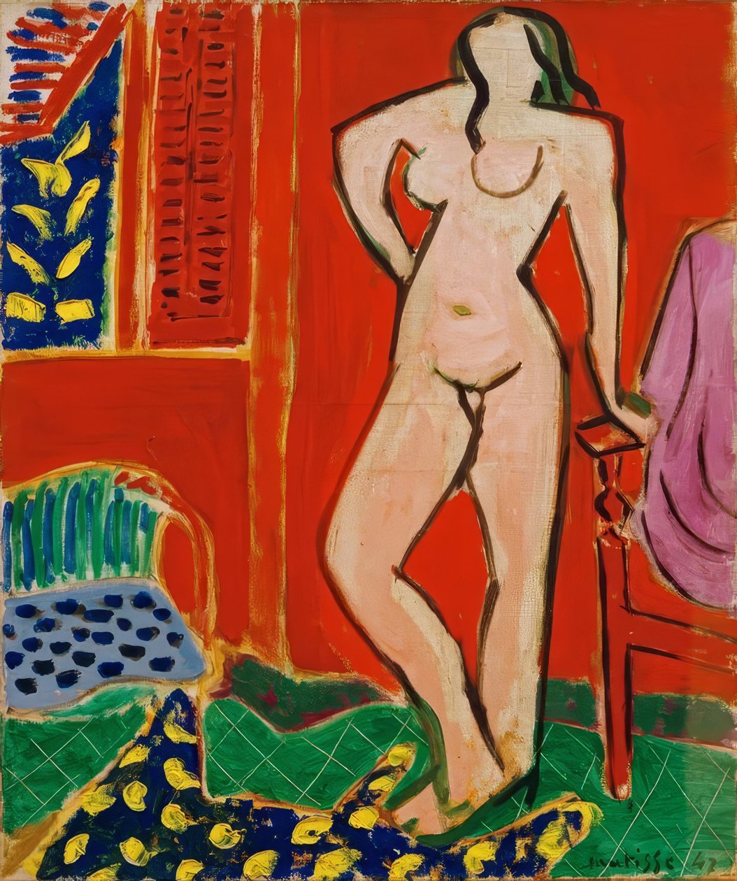 Akt in Rosa, rotes Interieur von Henri Matisse